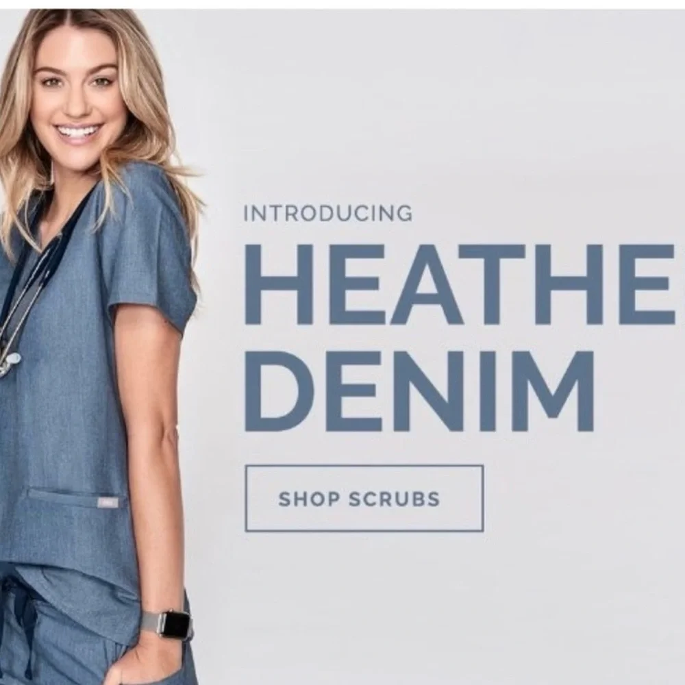 Heather Denim Figs scrub set - Picture 2 of 6